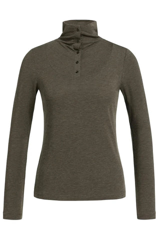 HIGH NECK BUTTONED JERSEY
