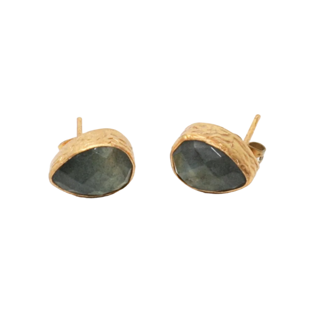 STELLA LABRADORITE STUD EARRINGS