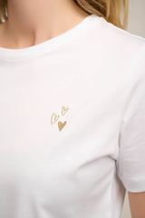 T-SHIRT HEARTS EMBROIDERY