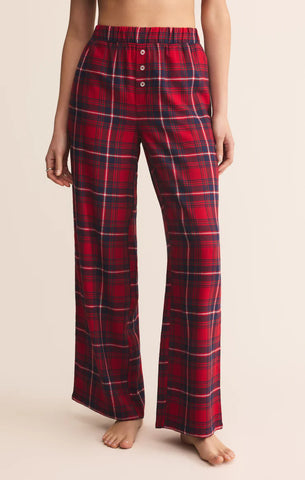RED HANGOUT PLAID PANT