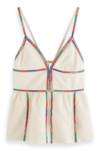 TANK TOP WITH COLORFUL EMBROIDERY