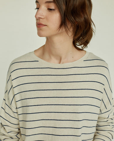 Round Neck Jumper with stripes