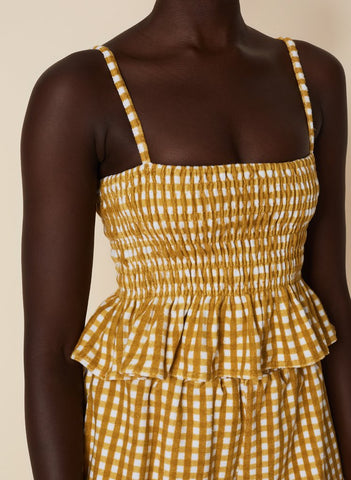 DAMITA TOP CHECK PRINT