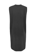 Sleeveless jersey dress with shoulder detail and slit
