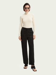 Long-sleeved Tencel™ mock neck T-shirt