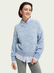 Relaxed-fit crew-neck boucle sweater