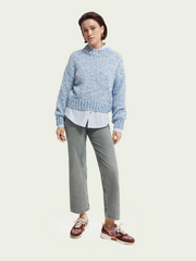 Relaxed-fit crew-neck boucle sweater