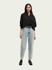 Popover shirt with gathering